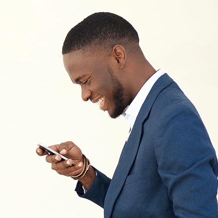 FREE Business Online & Mobile Banking man on cell phone