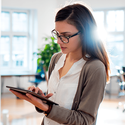 Additional Benefits woman on tablet