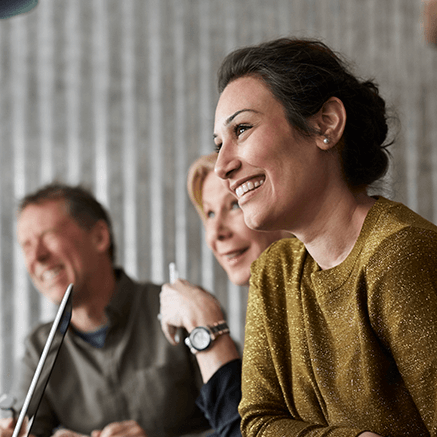 Business Benefits group of people smiling