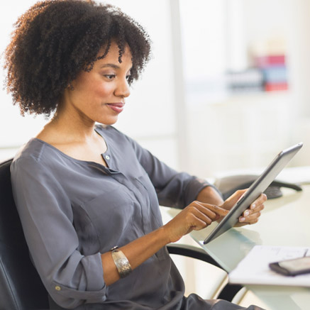 Payments From Other Banks woman looking at tablet