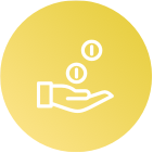 Refinancing coins dropping in hand