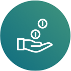 Payables & Payroll coins falling into hand
